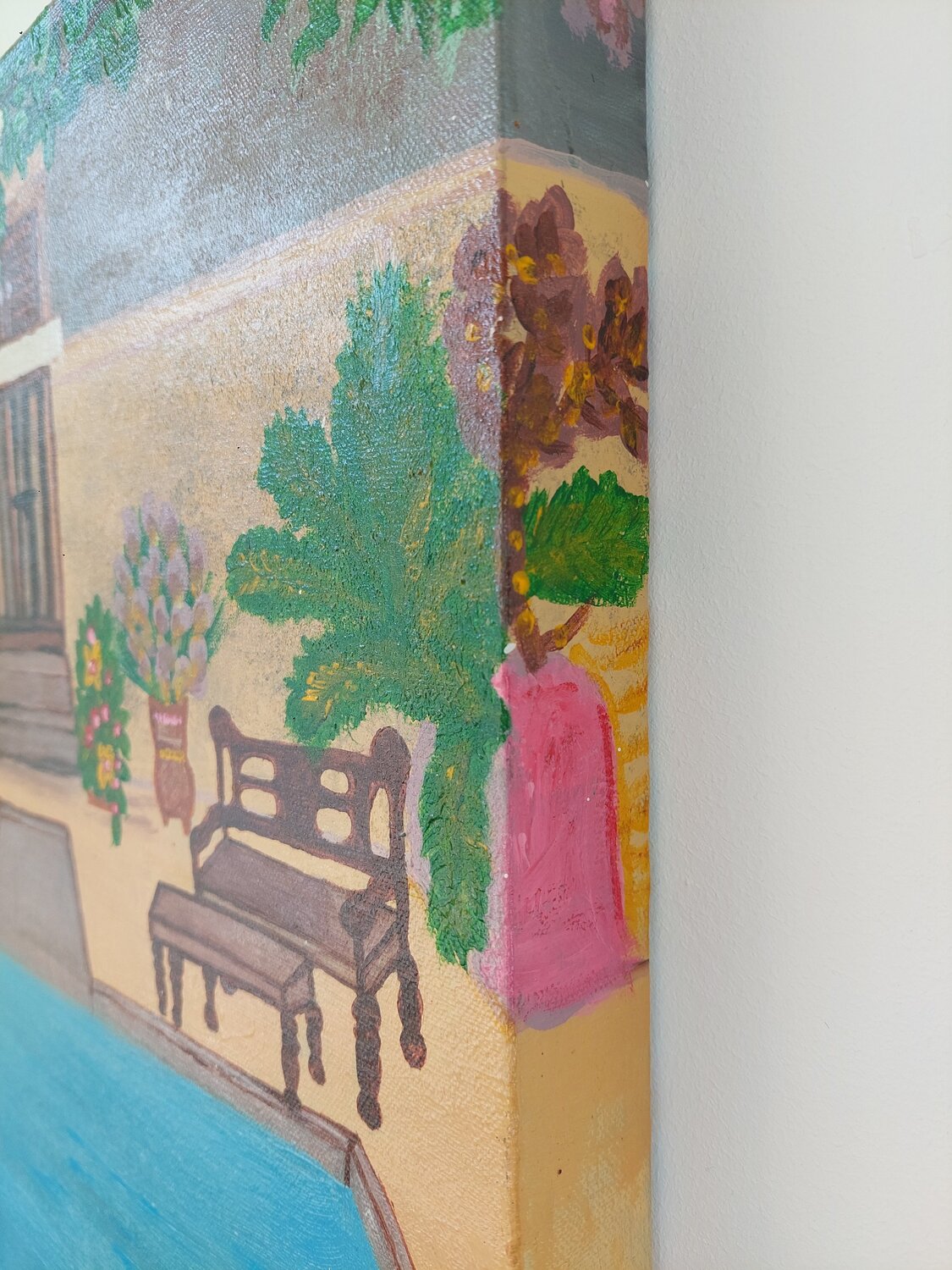 Mediterráneo - Dreamhouse with pool - Tanya Silva - Acryl auf Leinwand