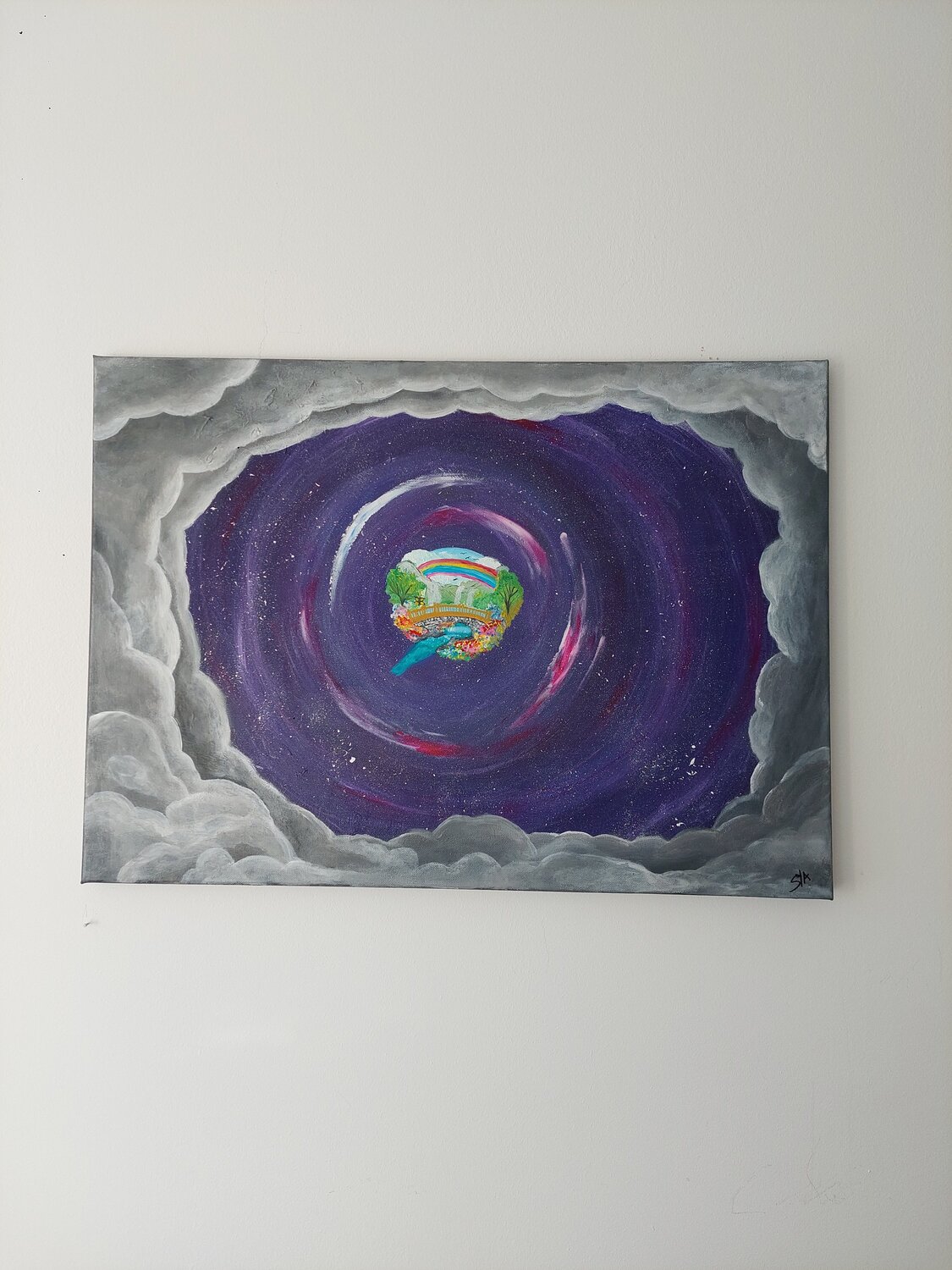 Through your shadows you reach the true parallel world. - Tanya Silva - Acryl, Öl auf Leinwand