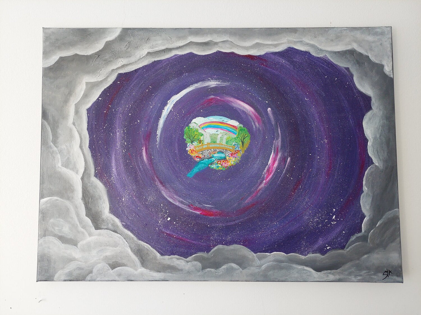 Through your shadows you reach the true parallel world. - Tanya Silva - Acryl, Öl auf Leinwand