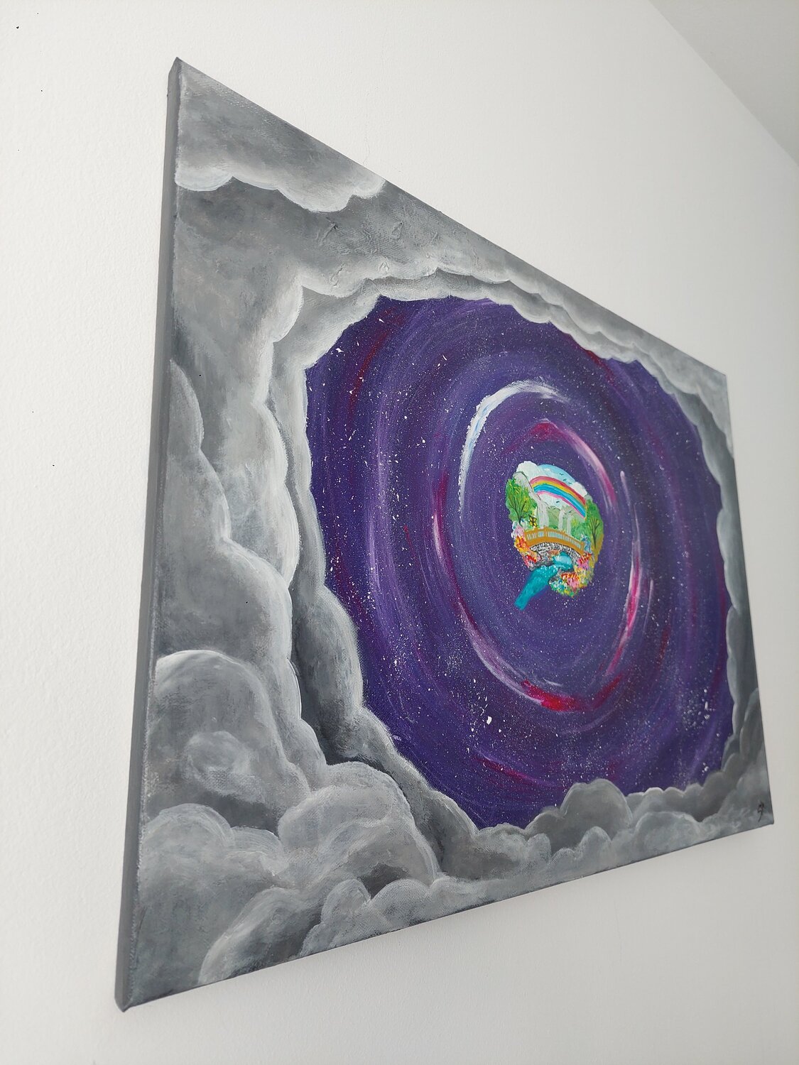 Through your shadows you reach the true parallel world. - Tanya Silva - Acryl, Öl auf Leinwand