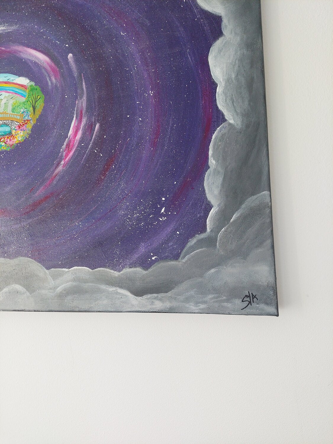 Through your shadows you reach the true parallel world. - Tanya Silva - Acryl, Öl auf Leinwand