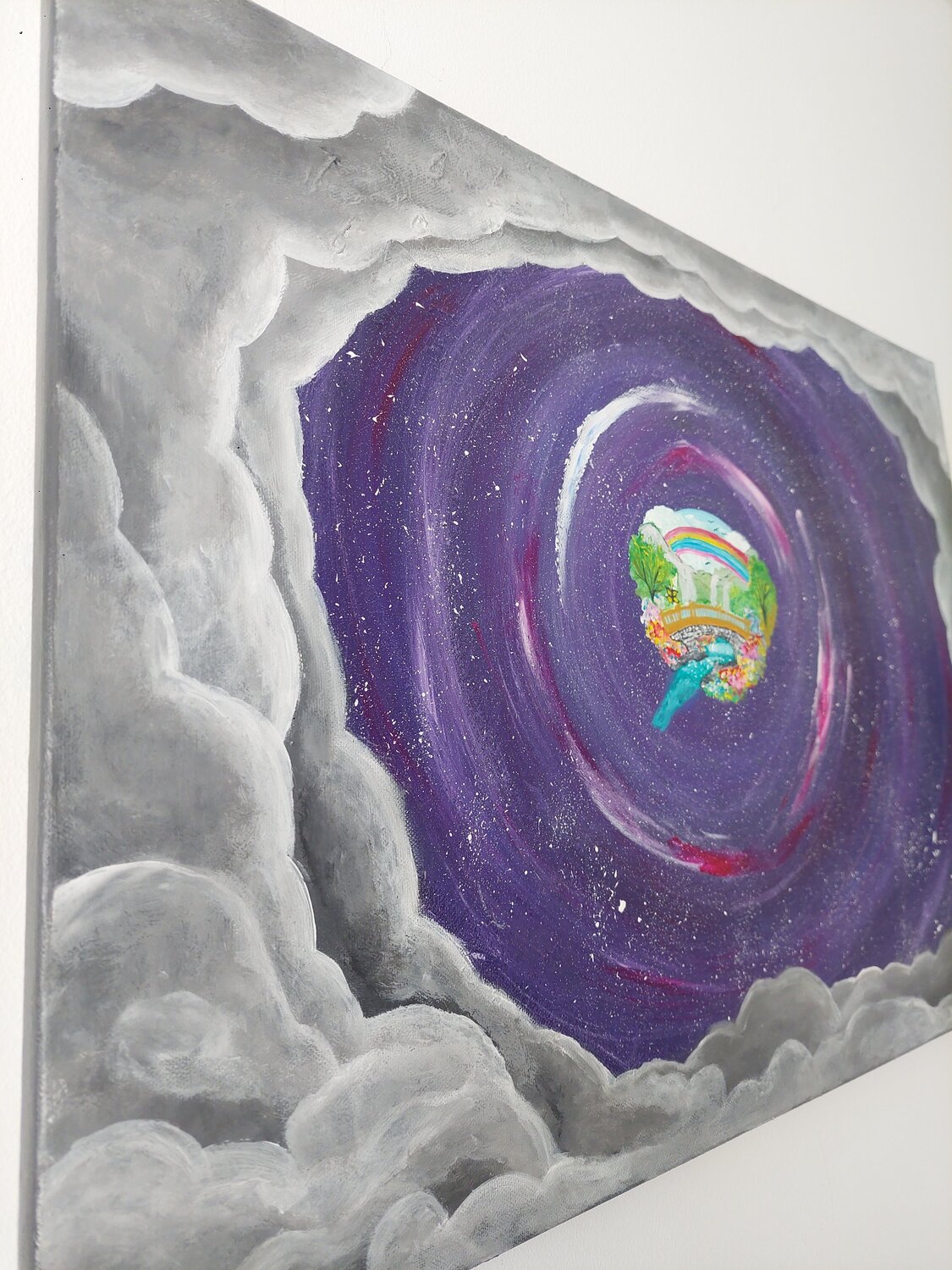 Through your shadows you reach the true parallel world. - Tanya Silva - Acryl, Öl auf Leinwand