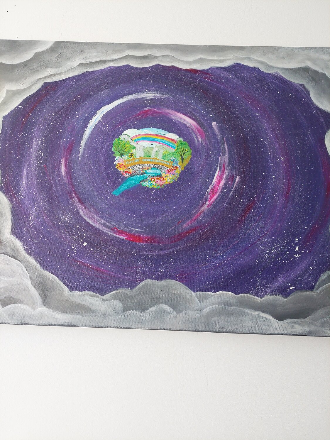 Through your shadows you reach the true parallel world. - Tanya Silva - Acryl, Öl auf Leinwand