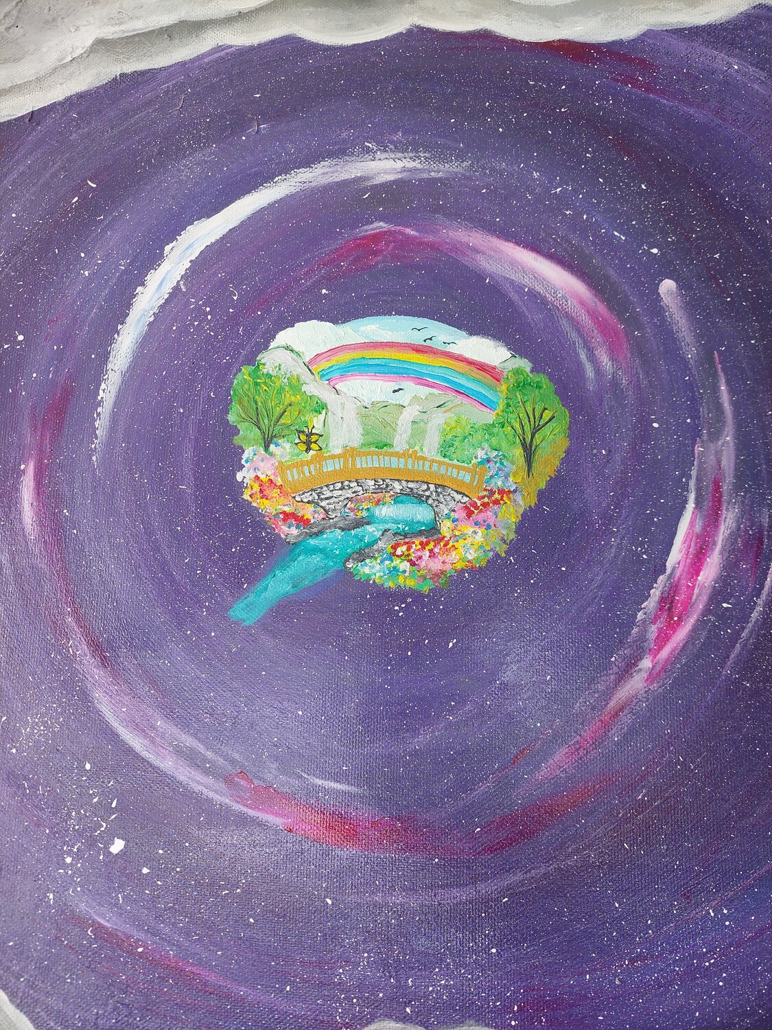 Through your shadows you reach the true parallel world. - Tanya Silva - Acryl, Öl auf Leinwand