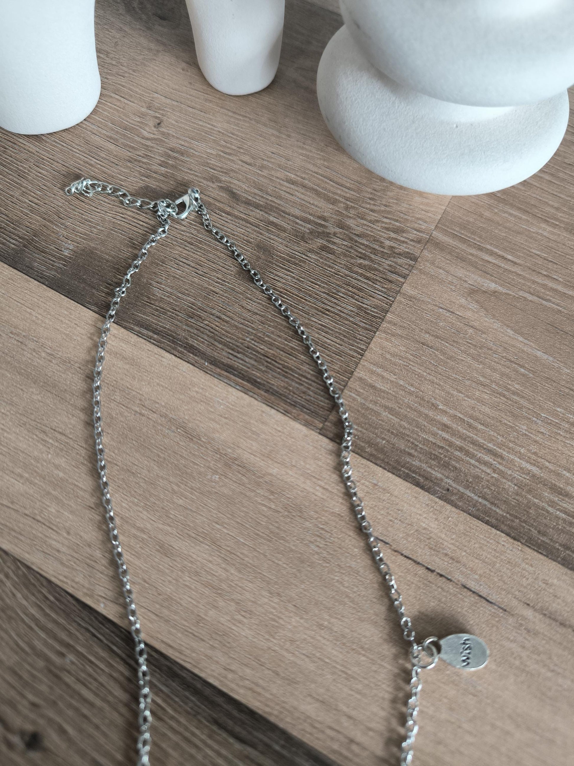 Pusteblumen Kette Edelstahl – Glasperlen Kette mit echter Pusteblume, Wunschkette, spirituelle Halskette, Geschenk für Frauen