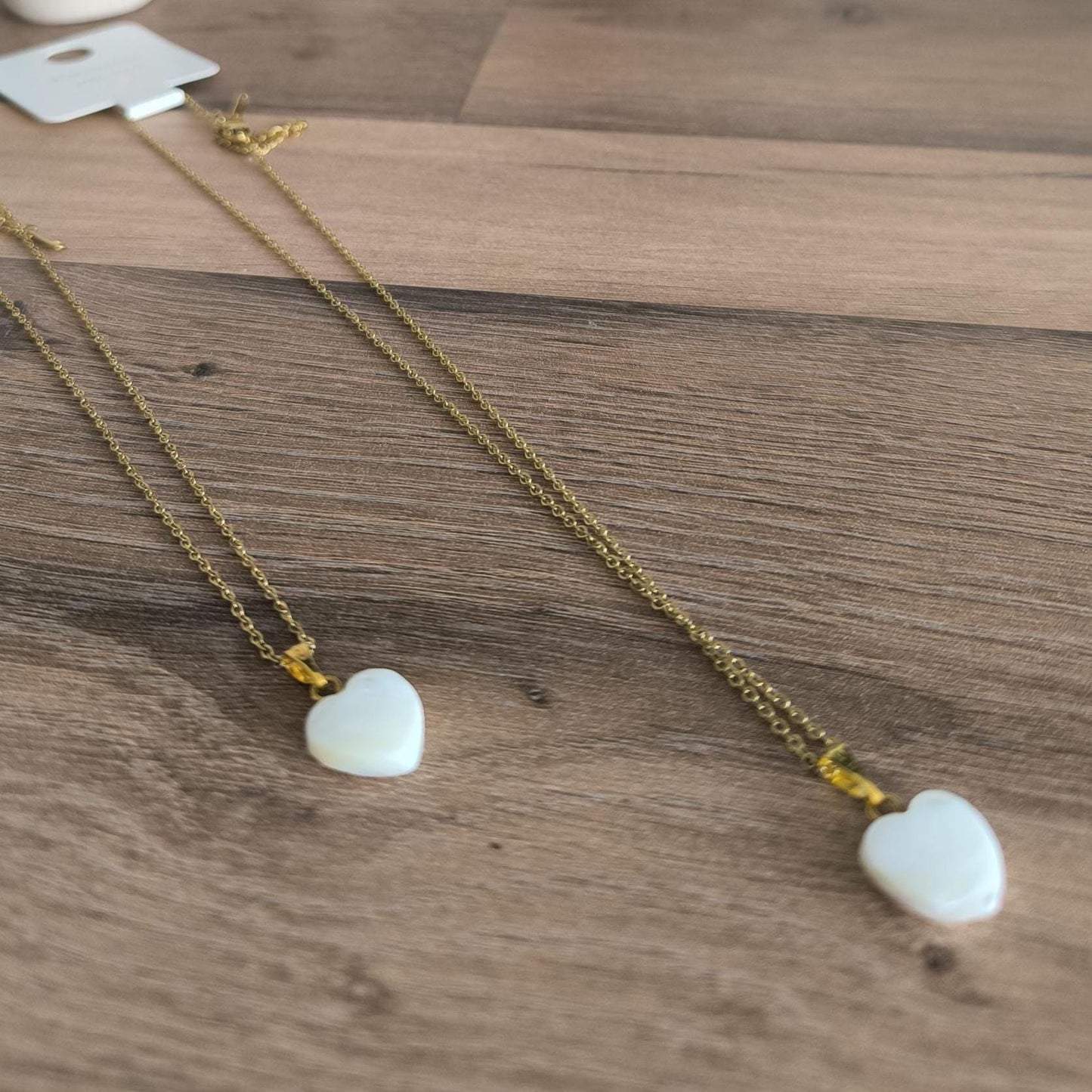 Vergoldete Edelstahl-Halskette mit Herzanhänger aus natürlicher Muschelperle | Elegant | Stilvoll | Gift for her | Hochzeit | StainlessSteel