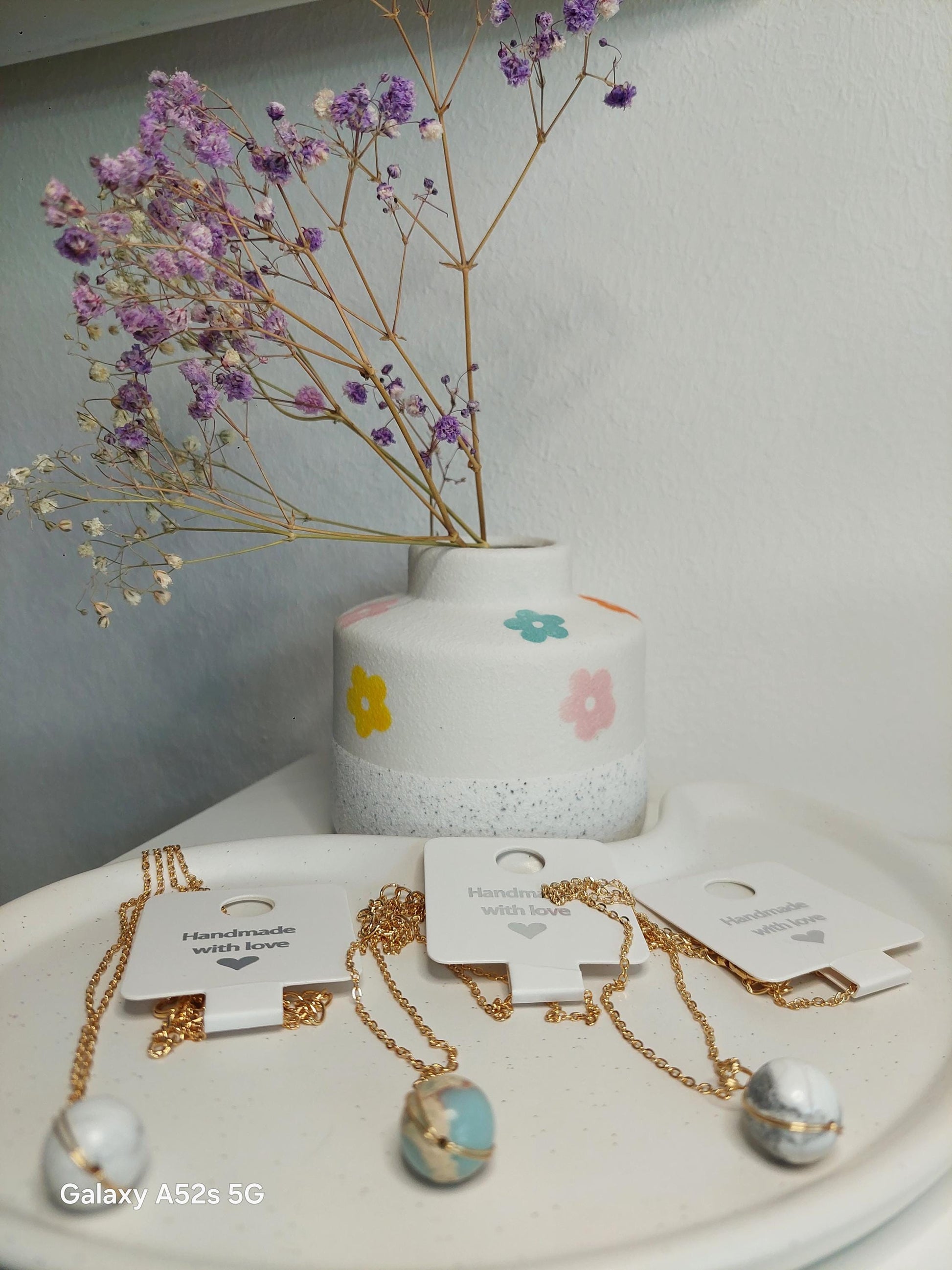 Vergoldete Edelstahl Halskette mit Edelstein-Anhänger | Tigerauge, Rosenquarz, Türkis, Magnesit, Chrysokoll | Boho Schmuck |Geschenk für Sie