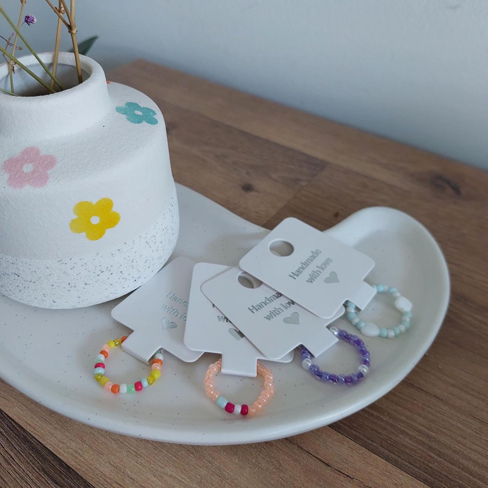 Bunte Perlenringe | einzeln erhältlich | Elastisch | handmade | Gummiband | Boho | Y2K Stil | Summer Vibes | Boho Ringe | Geschenk für Sie