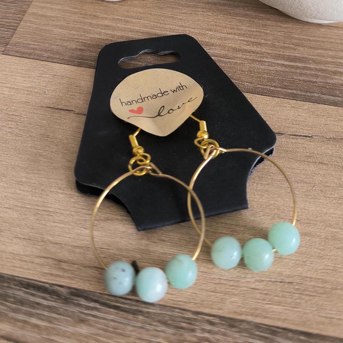 Aquamarine Edelstein | Gemstone Perlen | Creolen | Hochzeit | Boho Style Damen | Ohrringe | Geschenk für Sie | Style | Modern | handmade