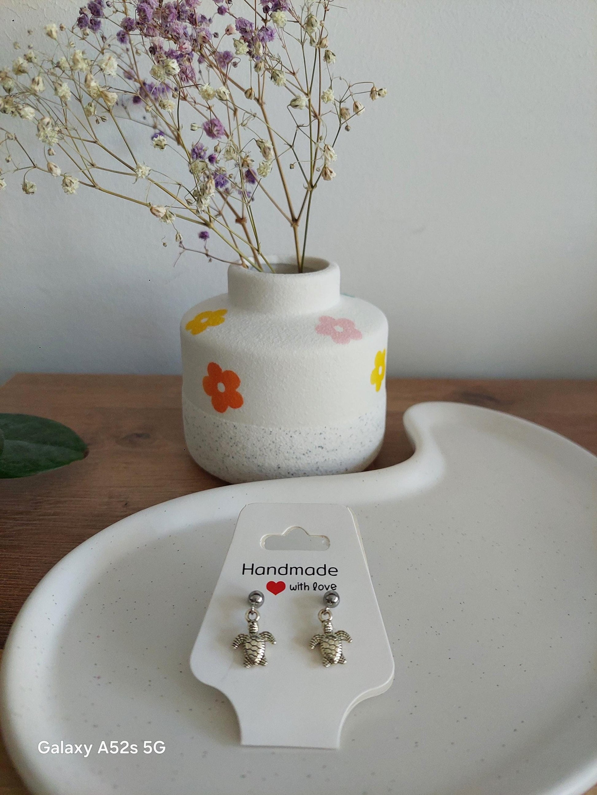 Schildkröten Ohrringe silber | Edelstahl versilbert | Tier Ohrstecker | maritimer Schmuck | Hängeohrringe handmade | Geschenk für sie | Boho