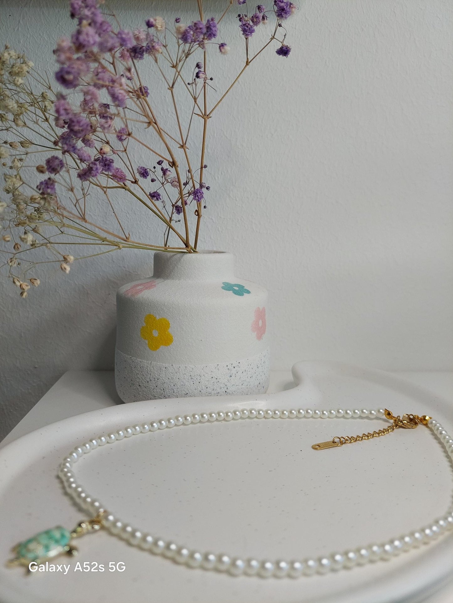 Schildkröten Halskette mit Perlen | Boho Perlenkette | Edelstahl vergoldet | Sommer Schmuck | Schildkröten Anhänger | Handmade| Geschenkidee