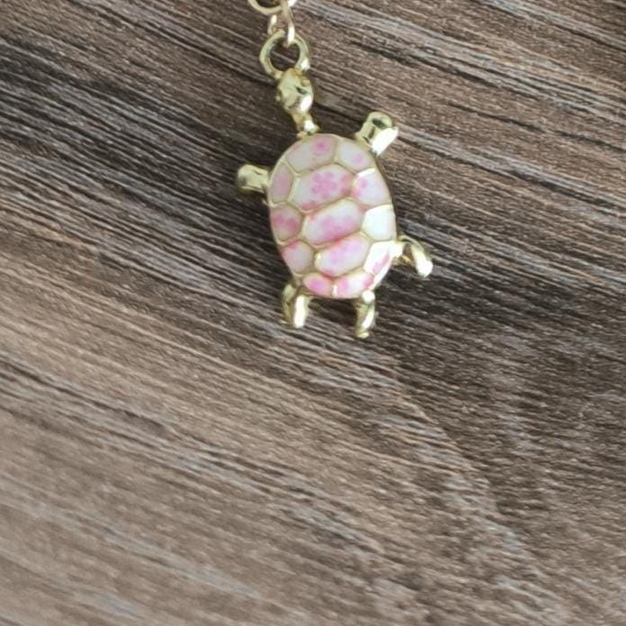Schildkröten Halskette mit Perlen | Boho Perlenkette | Edelstahl vergoldet | Sommer Schmuck | Schildkröten Anhänger | Handmade| Geschenkidee