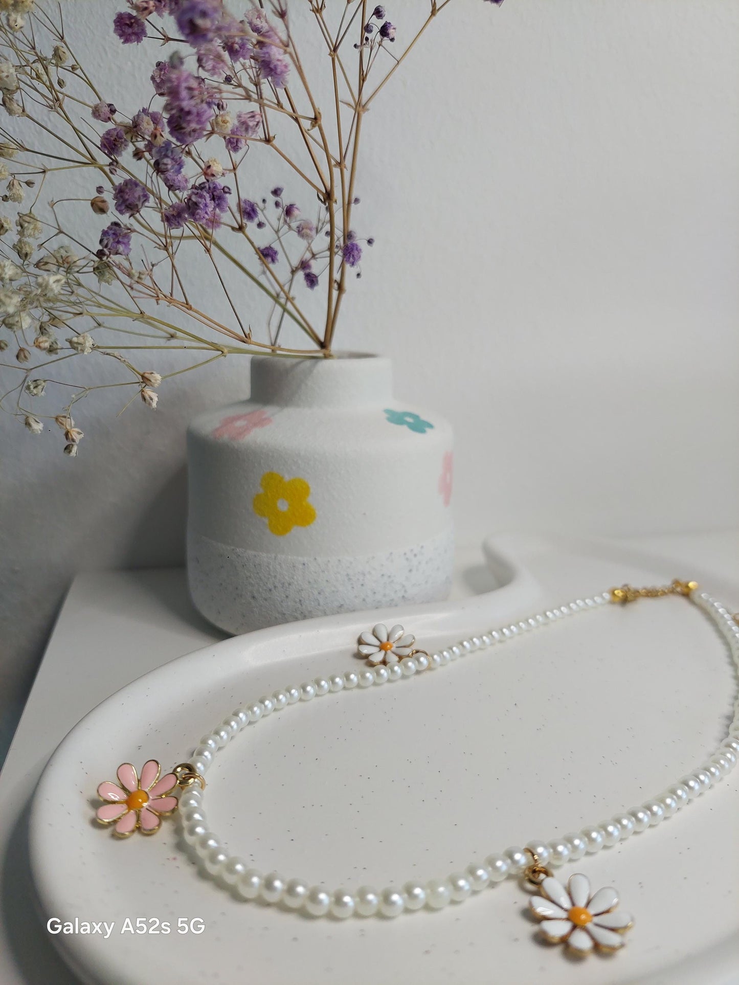 Perlenkette mit Blumen oder großen Perlen | Handmade | Sommer Boho Schmuck | Vintage Look | Edelstahl vergoldet | Edel | Hochzeit | Geschenk