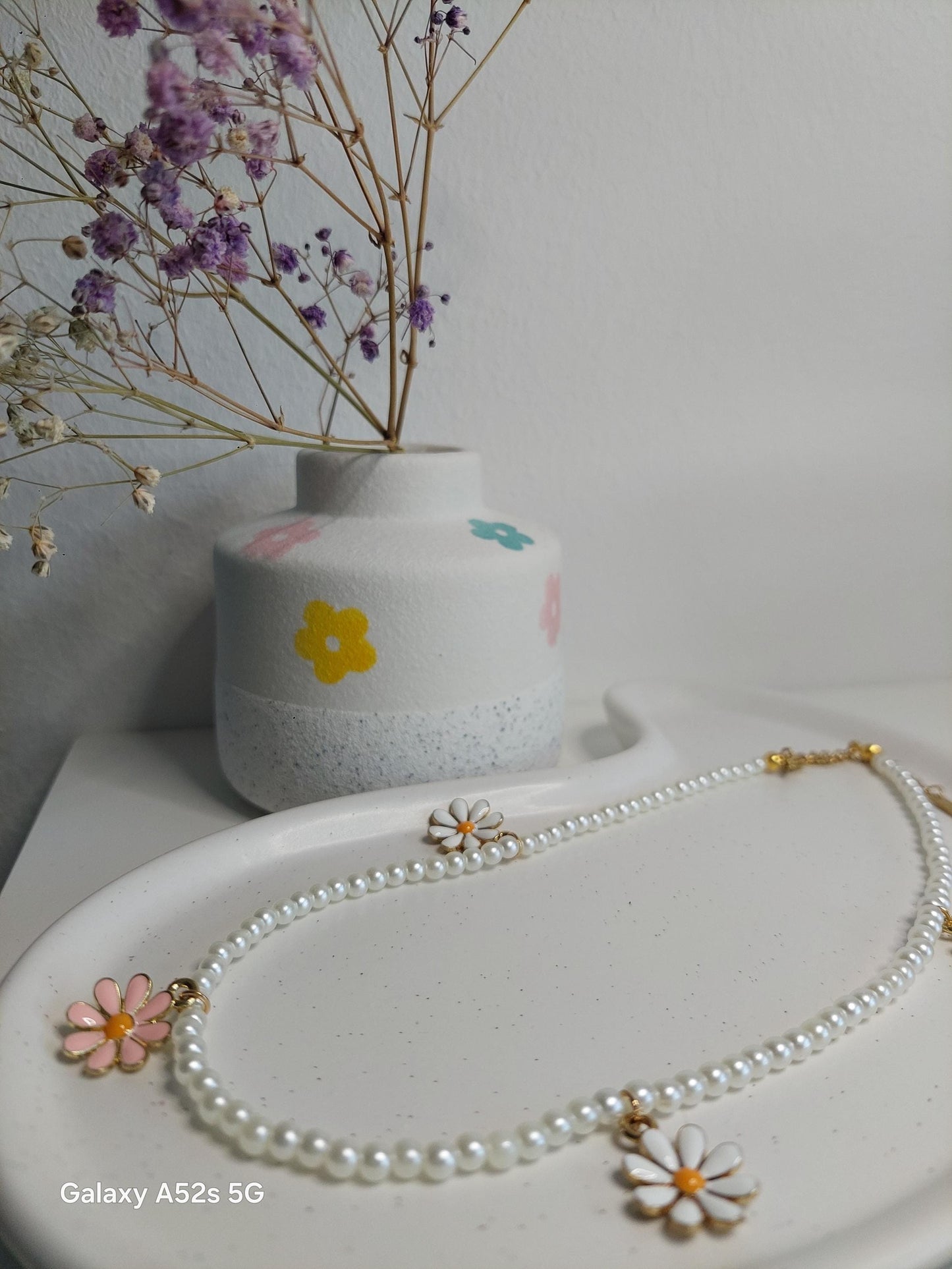 Perlenkette mit Blumen oder großen Perlen | Handmade | Sommer Boho Schmuck | Vintage Look | Edelstahl vergoldet | Edel | Hochzeit | Geschenk