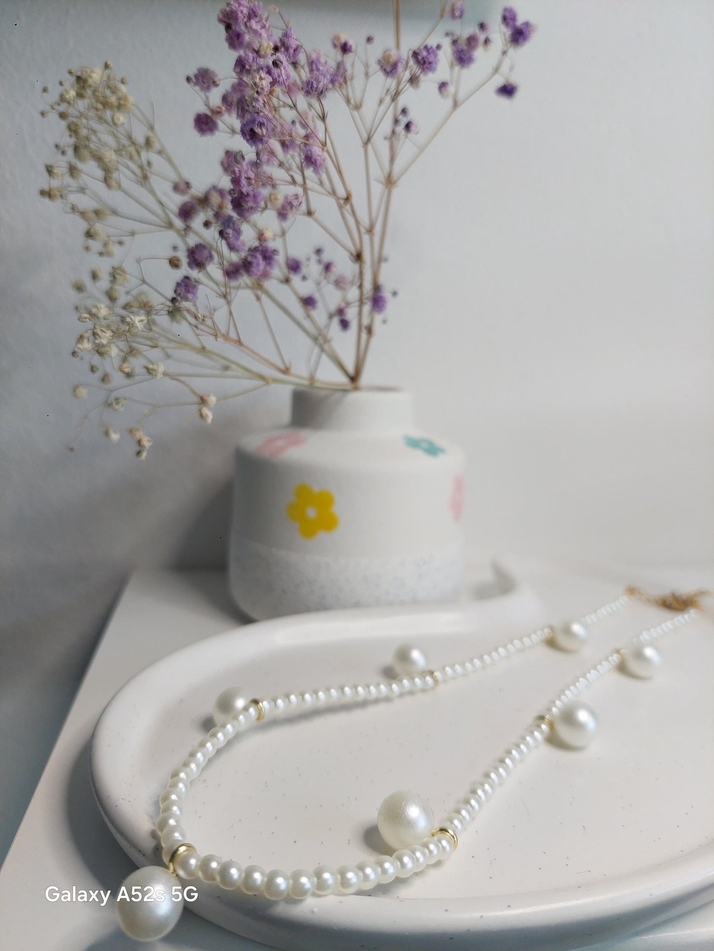 Perlenkette mit Blumen oder großen Perlen | Handmade | Sommer Boho Schmuck | Vintage Look | Edelstahl vergoldet | Edel | Hochzeit | Geschenk