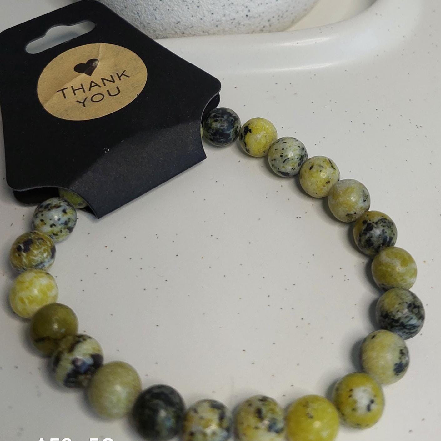 Edelstein Armband | Heilstein Armband aus echten Steinen | New Beginnings Erdbeerquarz, Moosachat, Jade | Gummiband | Handgemachtes Geschenk