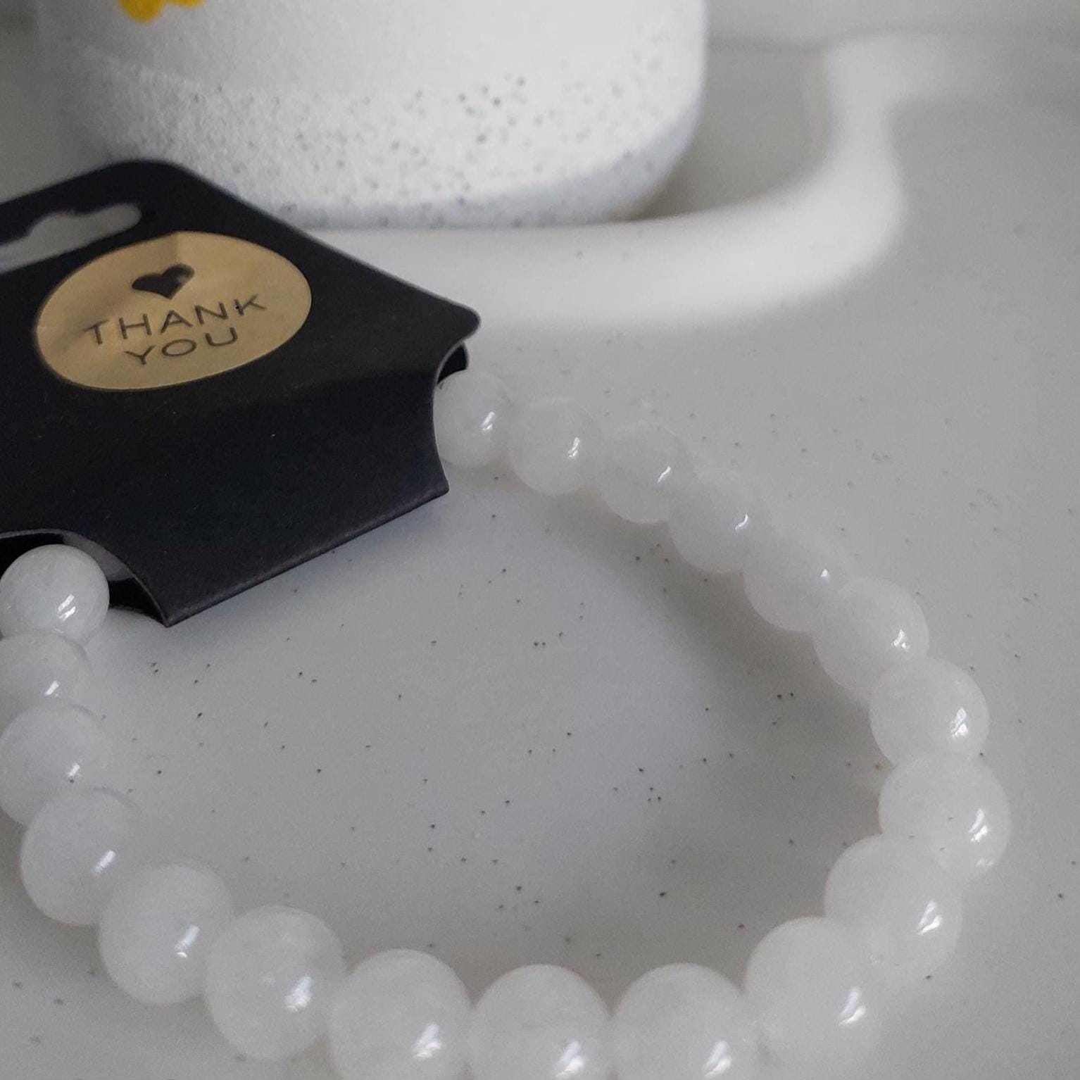 Edelstein Armband | Heilstein Armband aus echten Steinen | New Beginnings Erdbeerquarz, Moosachat, Jade | Gummiband | Handgemachtes Geschenk