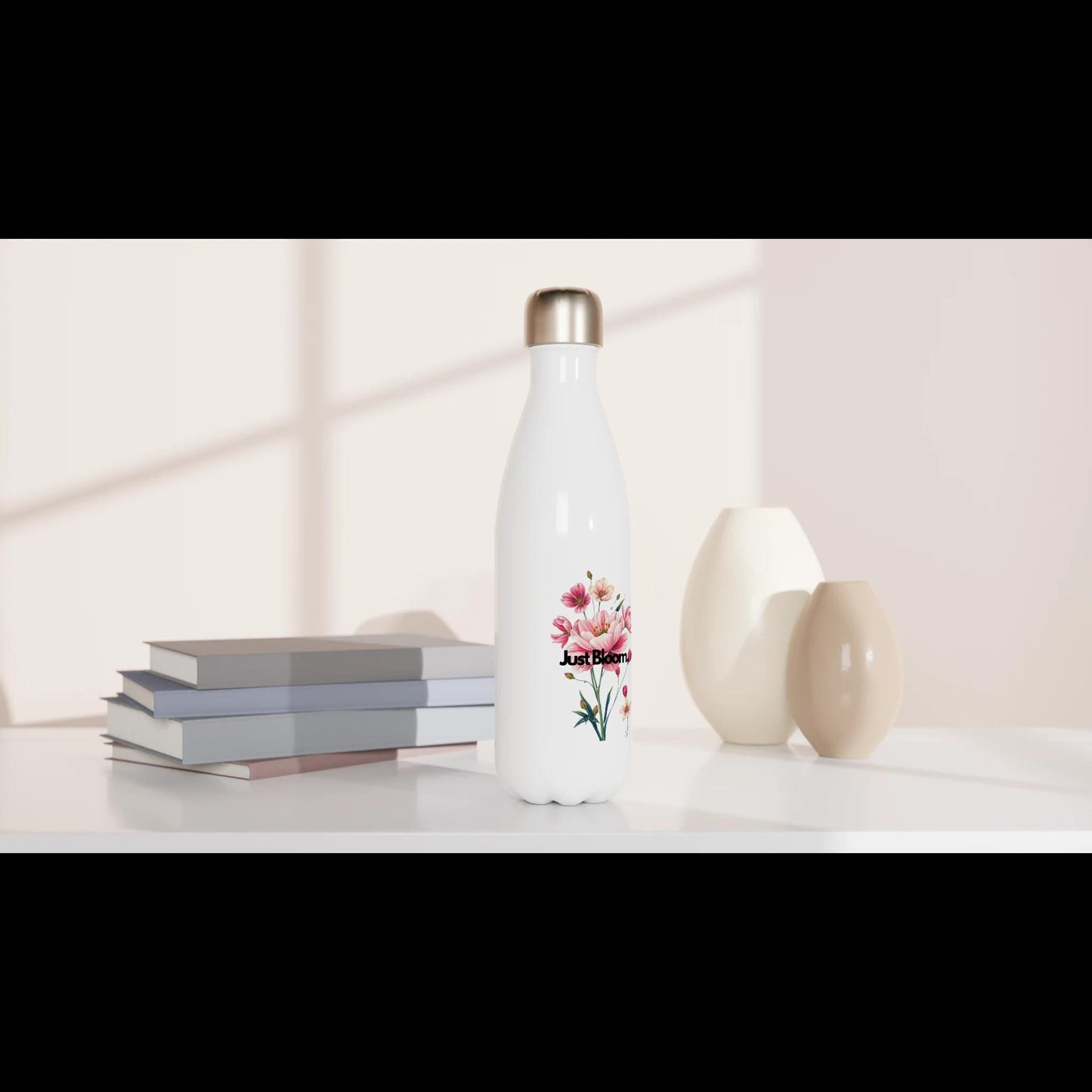 White 17oz Stainless Steel Water Bottle