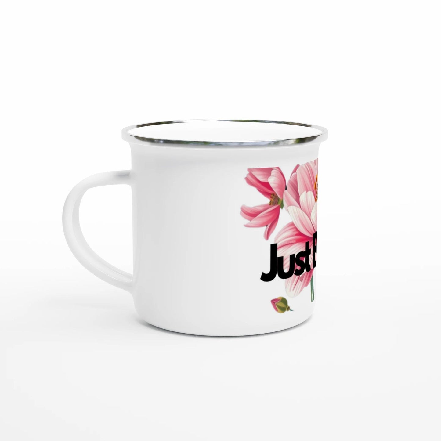 Emaille Tasse 350ml – Leichter Campingbecher mit silbernem Rand | Outdoor & Wander Tasse, Nicht spülmaschinen oder mikrowellengeeignet