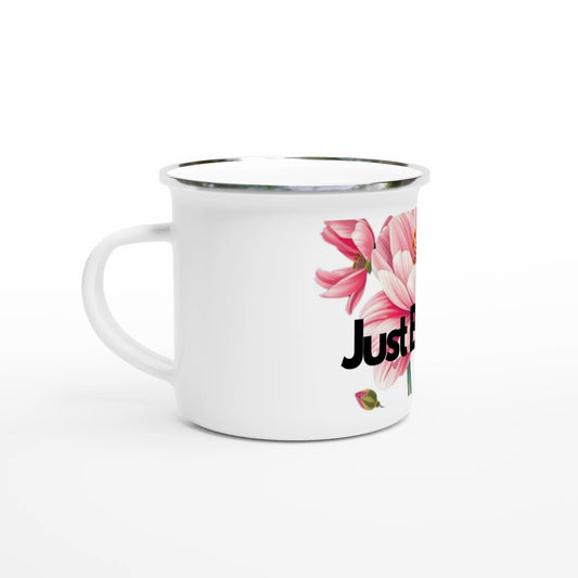 Emaille Tasse 350ml – Leichter Campingbecher mit silbernem Rand | Outdoor & Wander Tasse, Nicht spülmaschinen oder mikrowellengeeignet