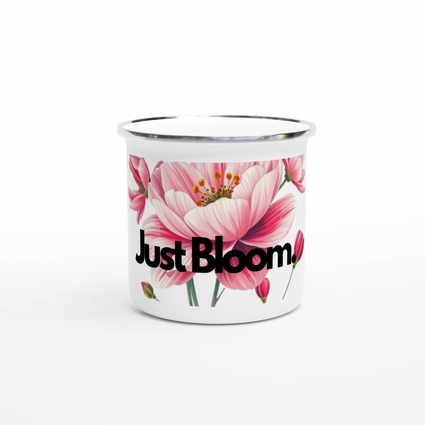 Emaille Tasse 350ml – Leichter Campingbecher mit silbernem Rand | Outdoor & Wander Tasse, Nicht spülmaschinen oder mikrowellengeeignet