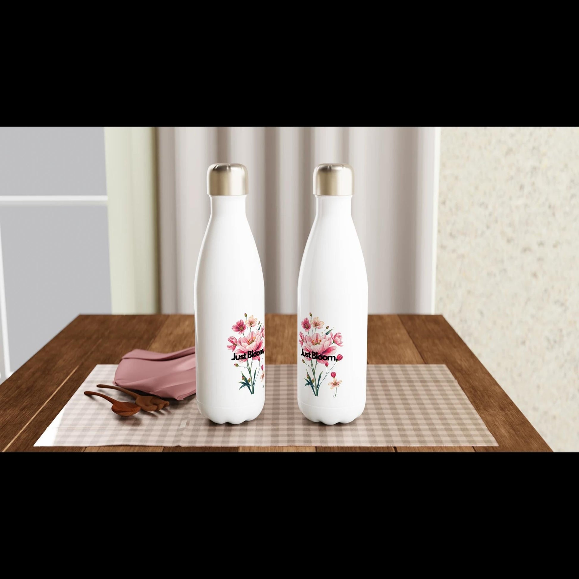 White 17oz Stainless Steel Water Bottle