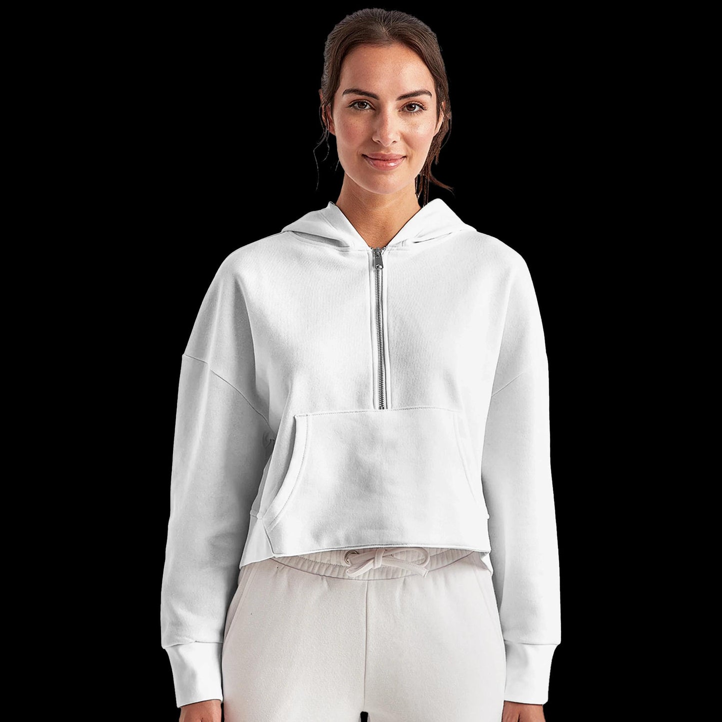 Recycled Blend Women's Half-Zip Cropped and Oversized Hoodie | TriDri TD077