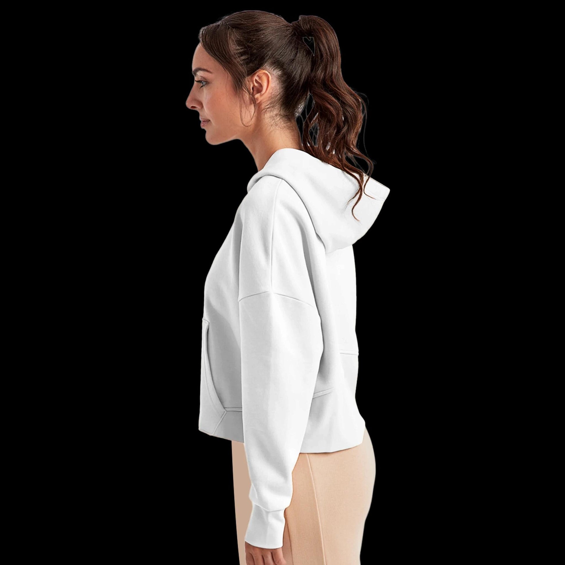 Recycled Blend Women's Half-Zip Cropped and Oversized Hoodie | TriDri TD077