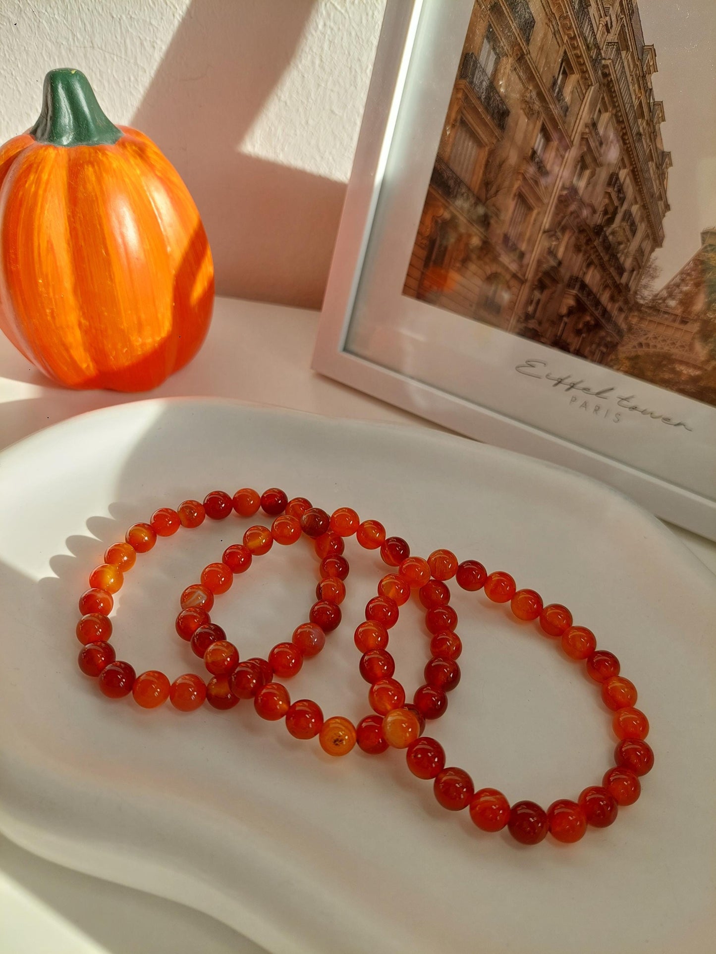 Rotes Achat Perlenarmband – Edelsteinarmband aus natürlichen Achatperlen, Energiearmband, Healing Crystal , Handmade Jewelry, Gift for Her