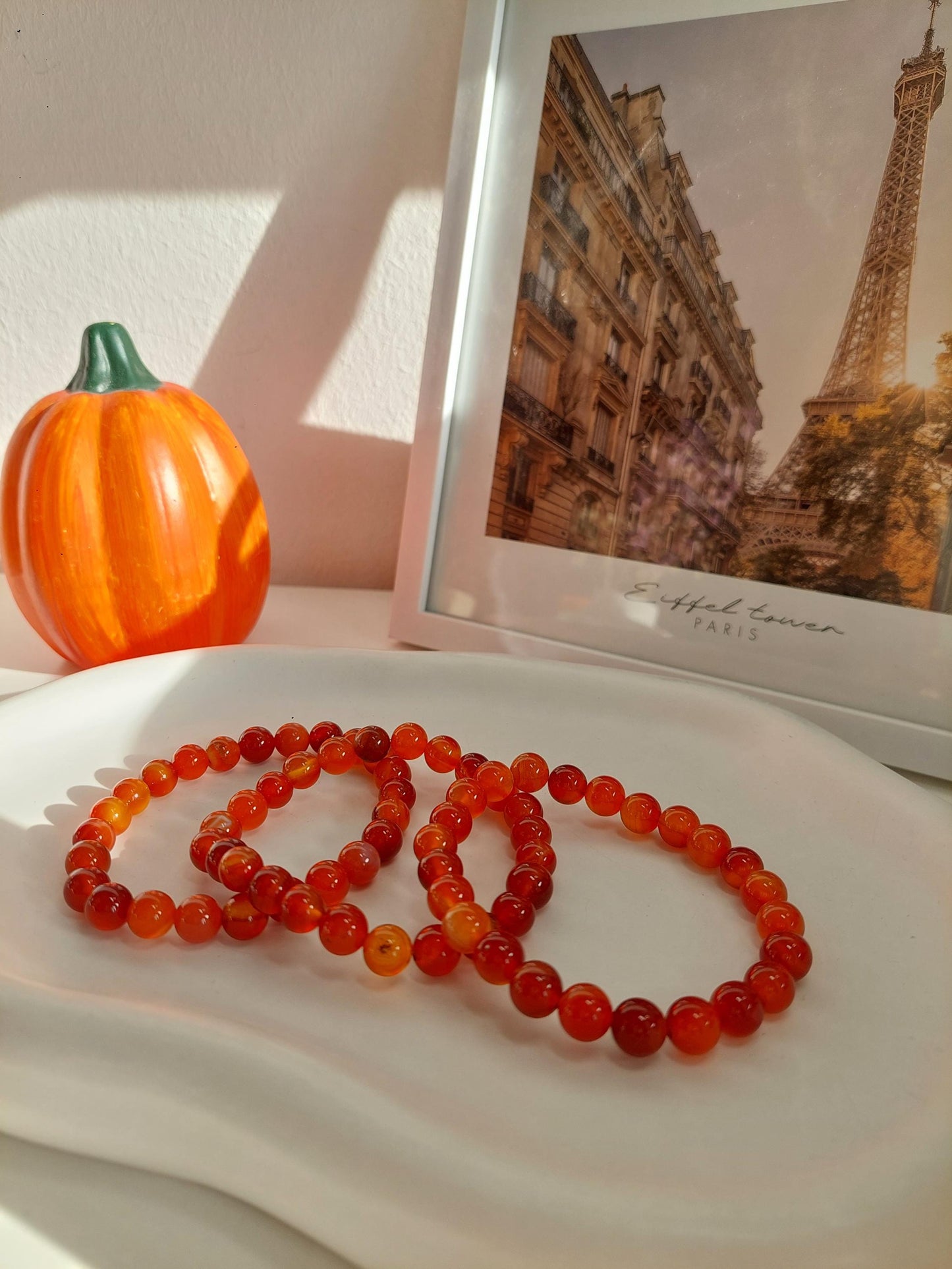 Rotes Achat Perlenarmband – Edelsteinarmband aus natürlichen Achatperlen, Energiearmband, Healing Crystal , Handmade Jewelry, Gift for Her