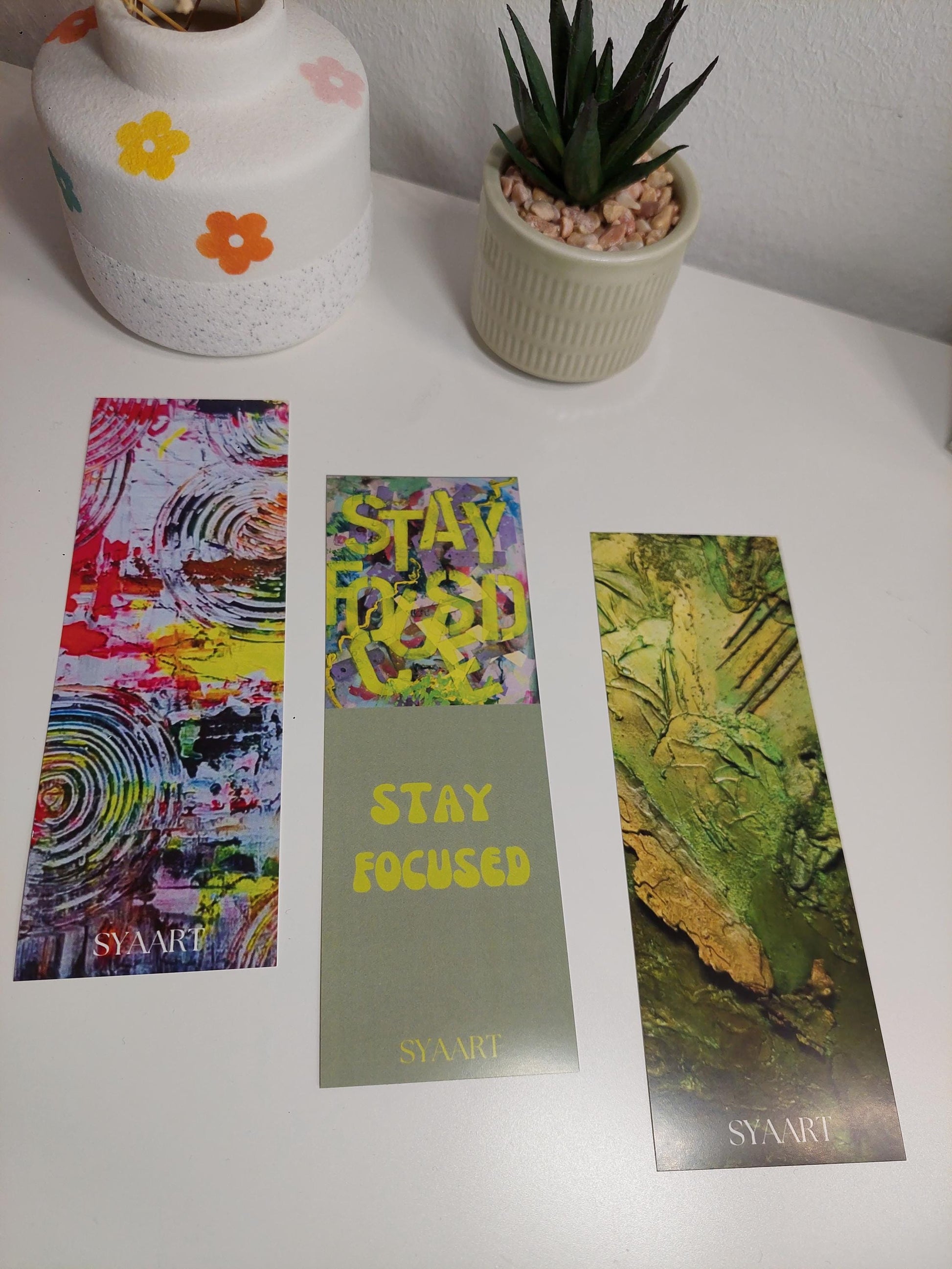 Kunst Lesezeichen mit Affirmationen – handgemachtes Künstler Lesezeichen, Kunstdruck auf Karton, Geschenkidee für Leseratten & Achtsamkeit