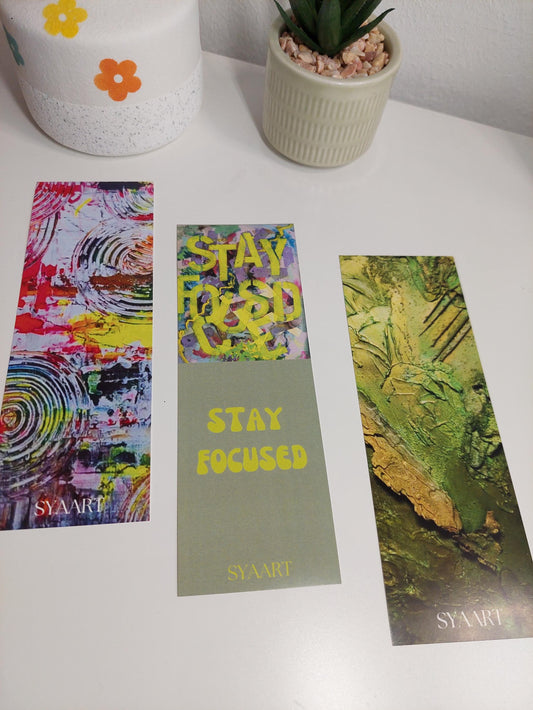 Kunst Lesezeichen mit Affirmationen – handgemachtes Künstler Lesezeichen, Kunstdruck auf Karton, Geschenkidee für Leseratten & Achtsamkeit