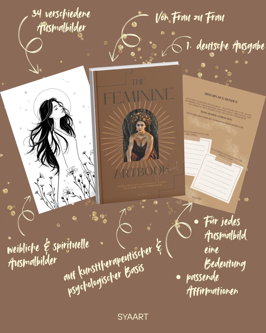 The Feminine Artbook Journal - Inneres Leuchten - Selbstbegegnung - Malen Als Meditation - Journal Für Frauen - Heiligen Raum Als Frau