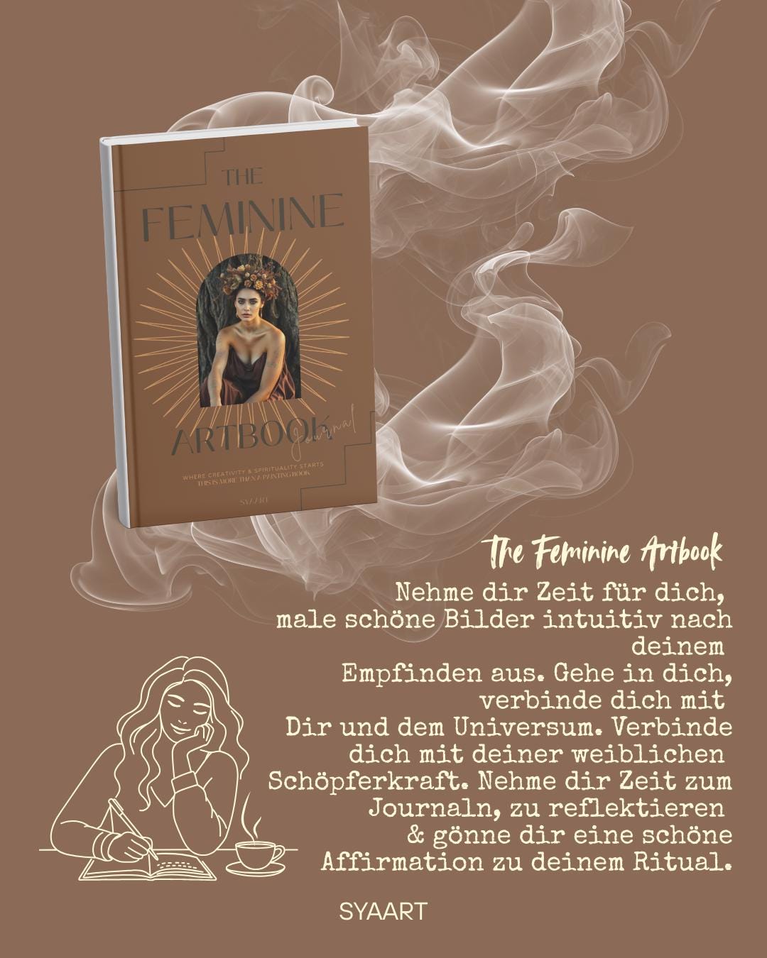 The Feminine Artbook Journal - Inneres Leuchten - Selbstbegegnung - Malen Als Meditation - Journal Für Frauen - Heiligen Raum Als Frau