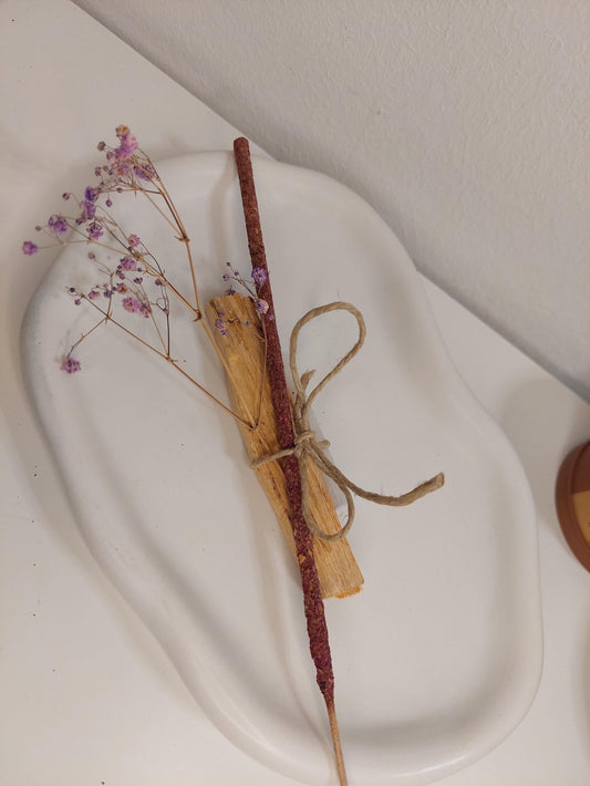 Räucherset zur energetischen Reinigung | Palo Santo & Selenit Stick | Rosen Räucherstäbchen | Raunächte Ritual | Cleansing | Spiritual Gift