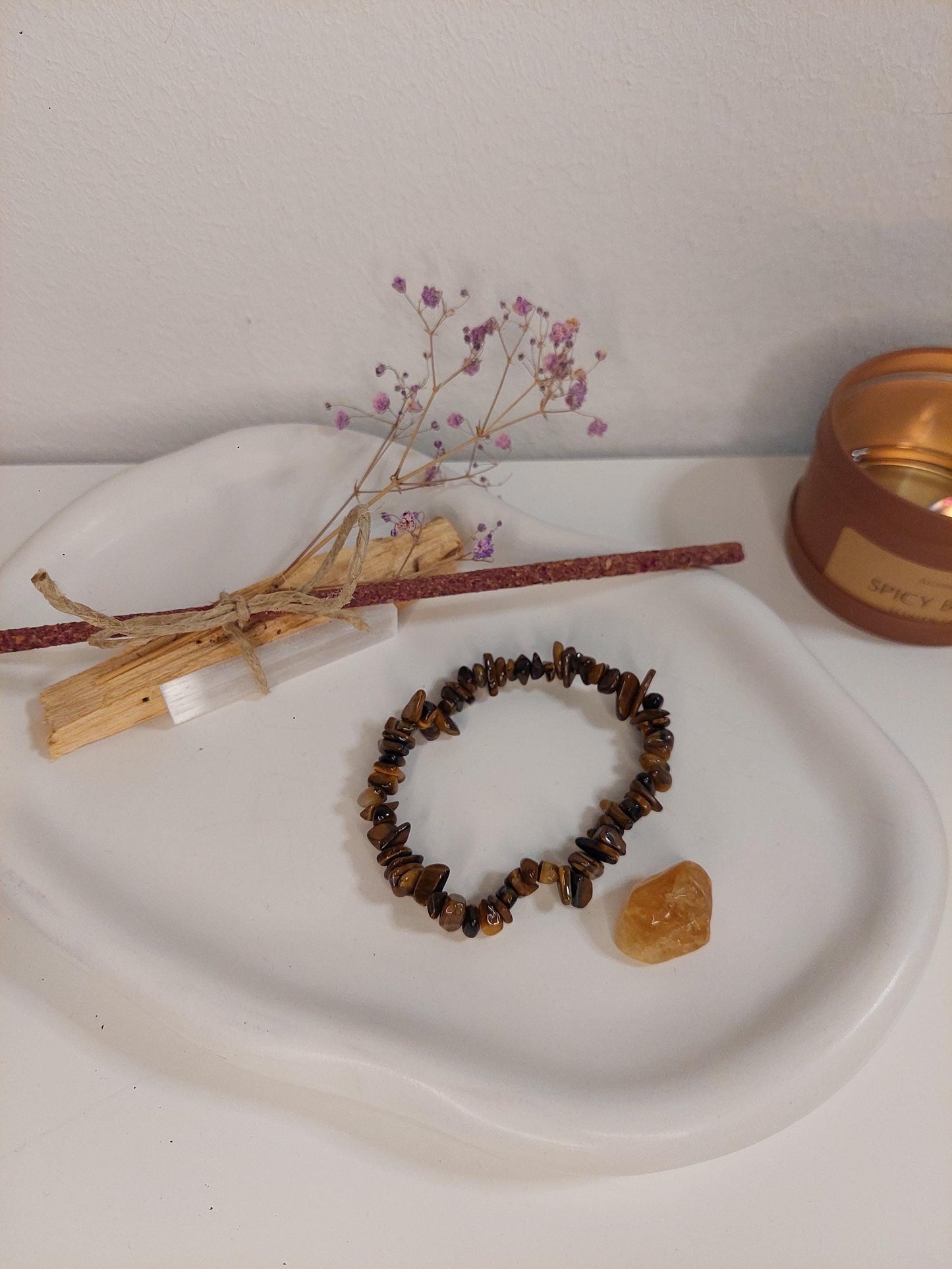 Rauhnächte Ritual – Palo Santo, Selenit Stab, Rosen Räucherstäbchen, Edelstein-Armband & Heilstein | Geschenkset • Cleansing • Spiritual Kit