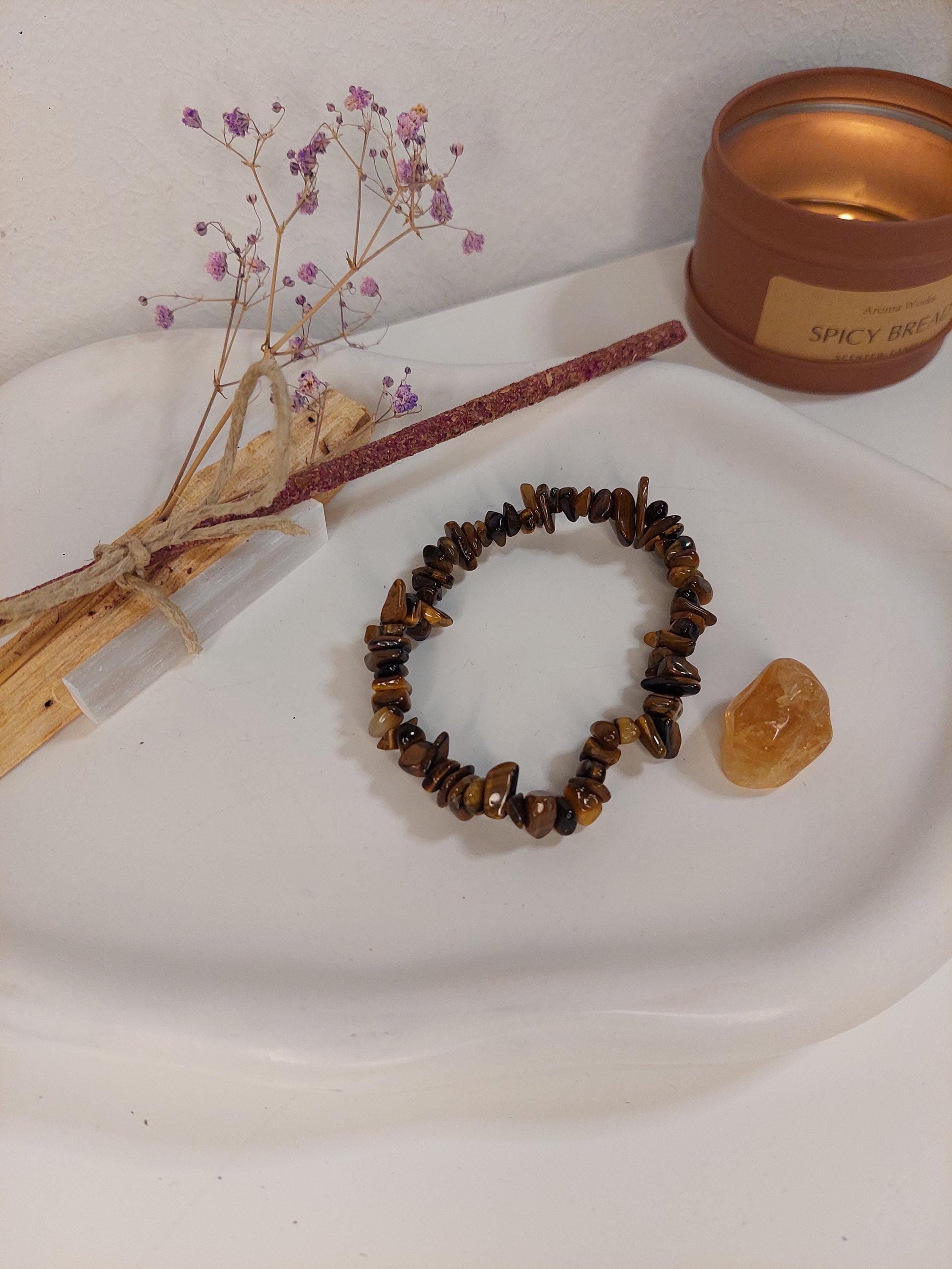 Rauhnächte Ritual – Palo Santo, Selenit Stab, Rosen Räucherstäbchen, Edelstein-Armband & Heilstein | Geschenkset • Cleansing • Spiritual Kit