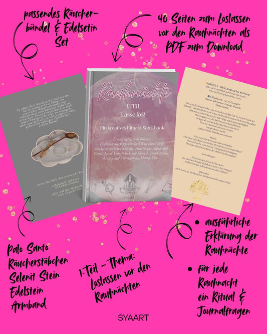 Rauhnächte Workbook Set • 3 teilige Ritual-Reihe • Kreatives Loslassen, Manifestation Neuausrichtung • Journal Visionboard • Digitales PDF