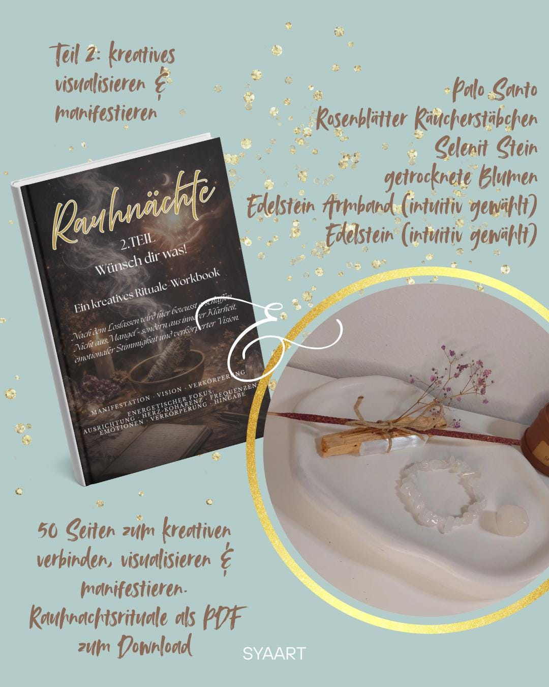 Rauhnächte Workbook TEIL 2 • 3 teilige Reihe • Kreatives Loslassen, Manifestation, Ritual, Räuchern • Journal Visionboard • Digitales PDF