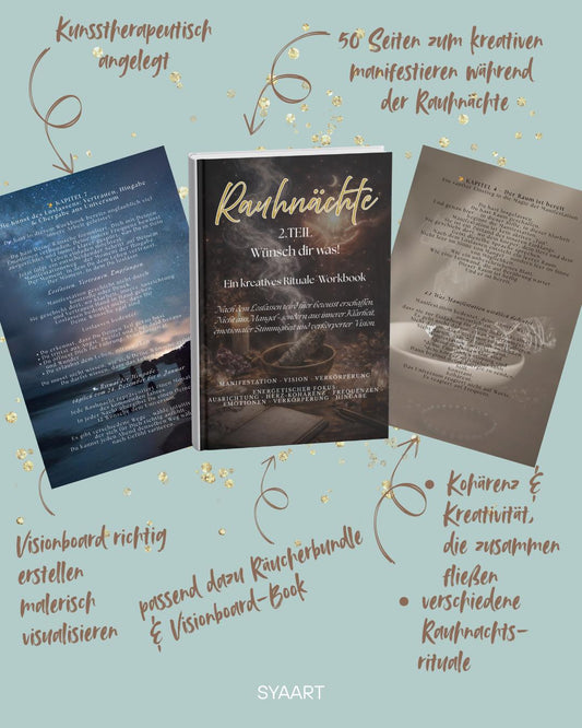 Rauhnächte Workbook TEIL 2 • 3 teilige Reihe • Kreatives Loslassen, Manifestation, Ritual, Räuchern • Journal Visionboard • Digitales PDF