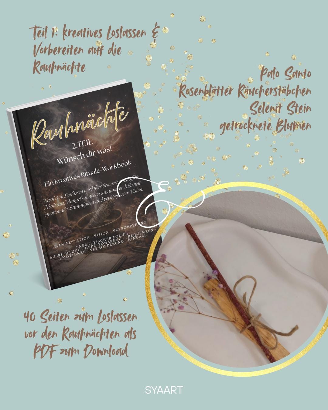 Rauhnächte Workbook TEIL 2 • 3 teilige Reihe • Kreatives Loslassen, Manifestation, Ritual, Räuchern • Journal Visionboard • Digitales PDF