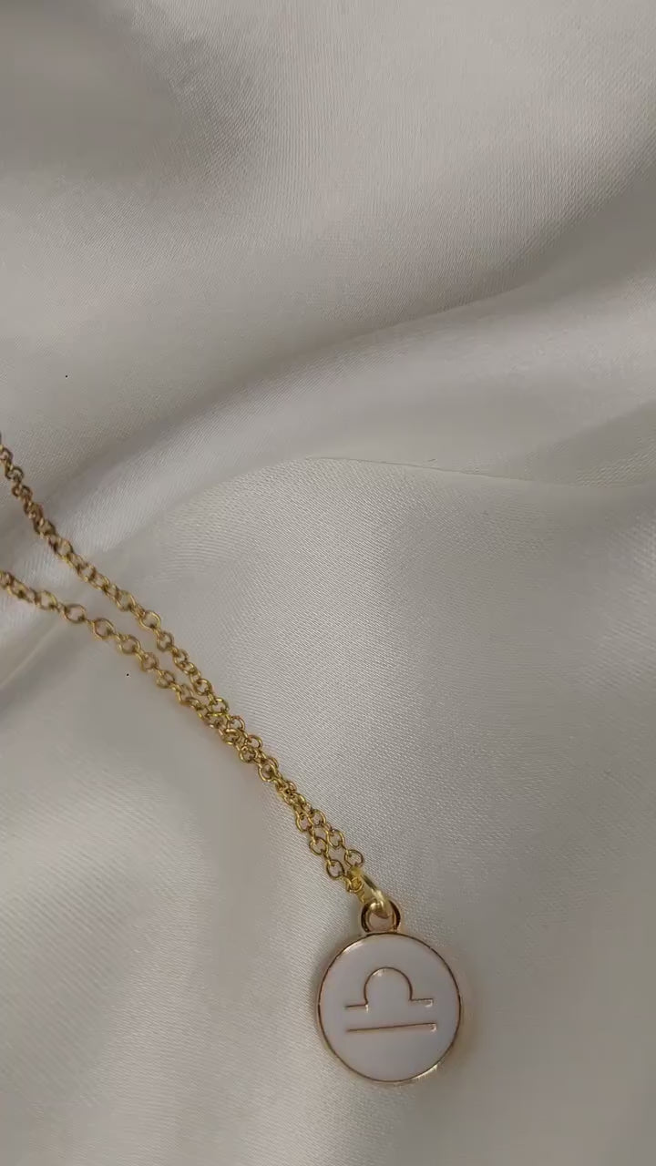 Sternzeichen Kette Gold – Zodiac Halskette Edelstahl vergoldet – Alle 12 Sternzeichen – Persönlicher Schmuck – Astrologie Geschenk