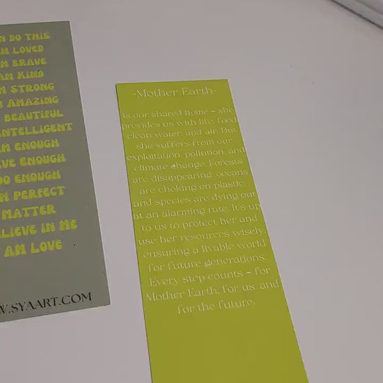 Kunst Lesezeichen mit Affirmationen – handgemachtes Künstler Lesezeichen, Kunstdruck auf Karton, Geschenkidee für Leseratten & Achtsamkeit
